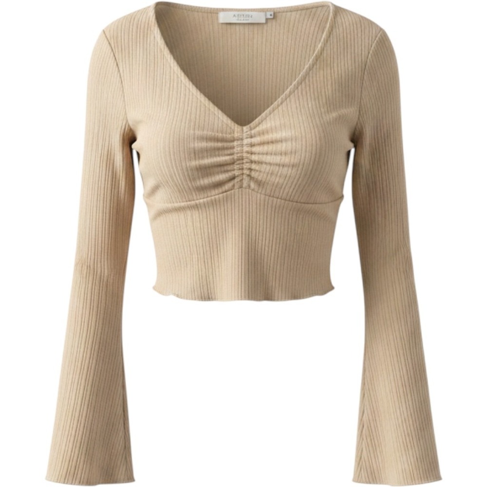 Astr the Label tan long sleeve top Size M